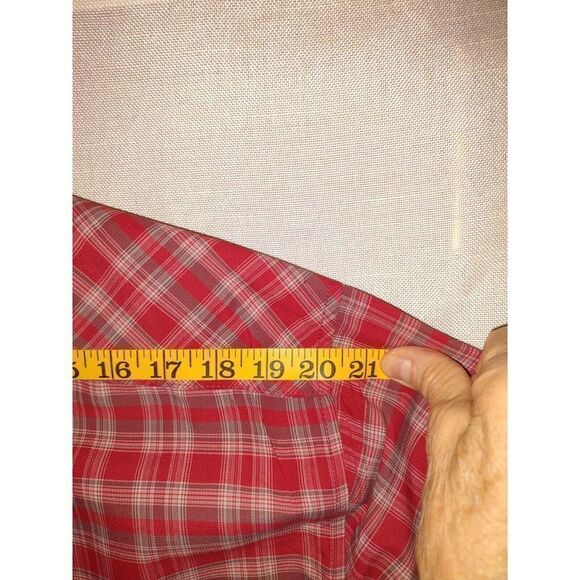 Cabelas Outfitter Series Shirt Button Down Short Sleeve XL Red Plaid - Picture 4 of 6